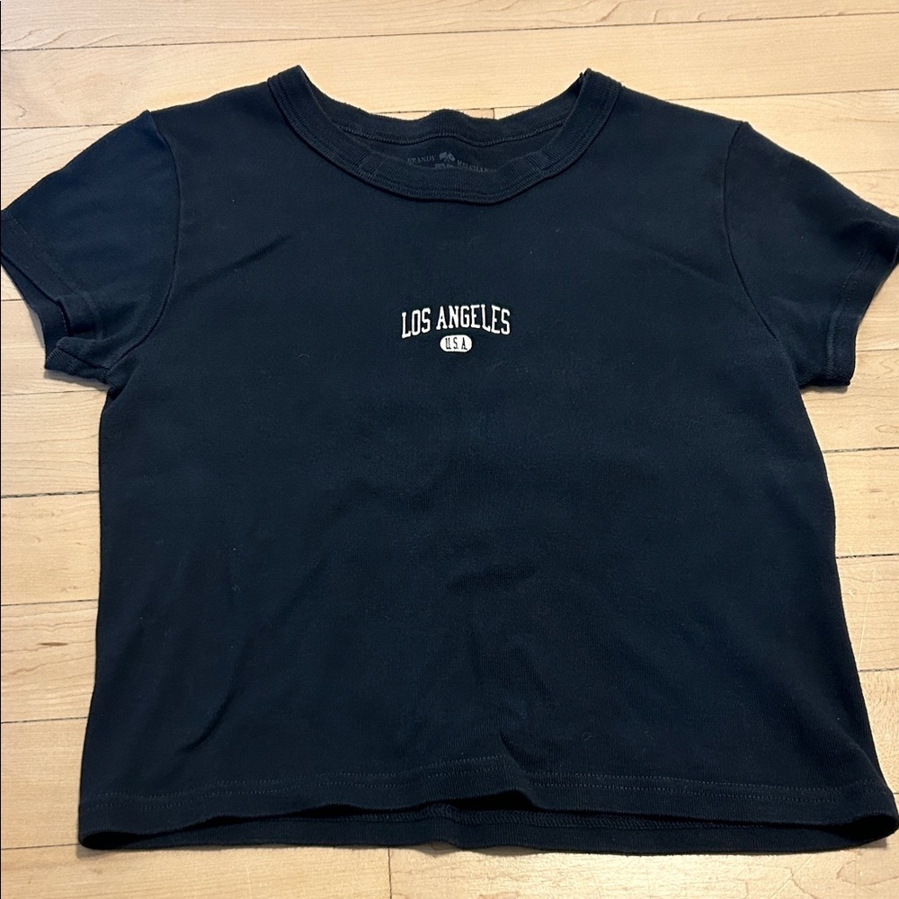 Brandy Melville Black Tee with Los Angeles Design
